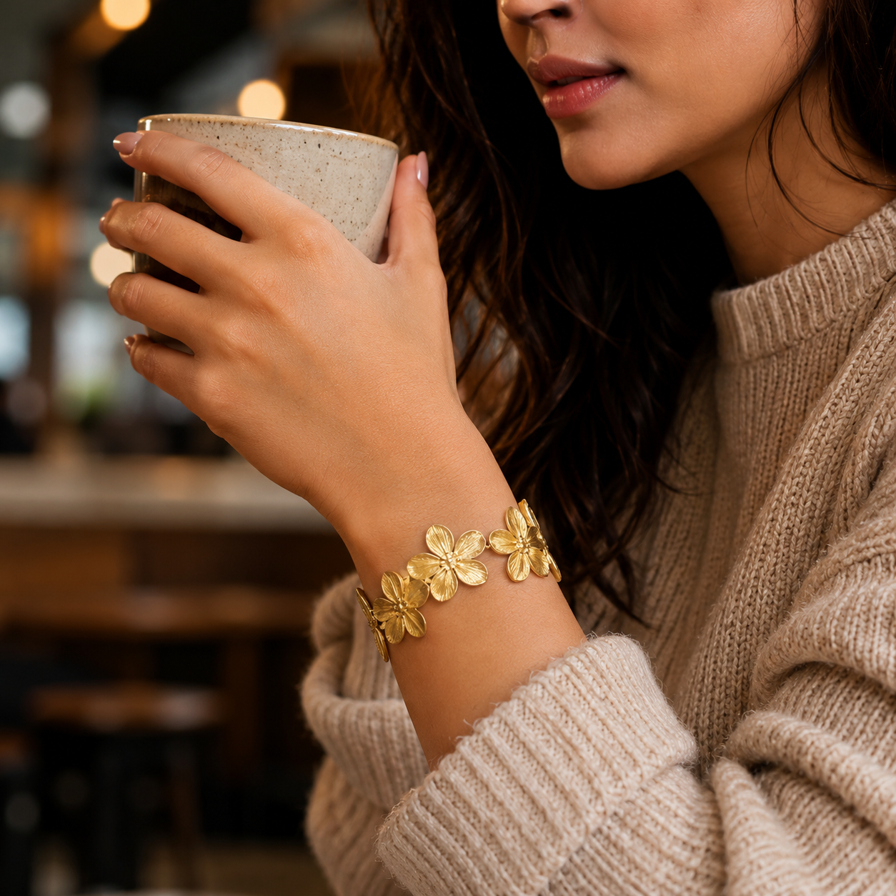 Gilded Floral Cuff