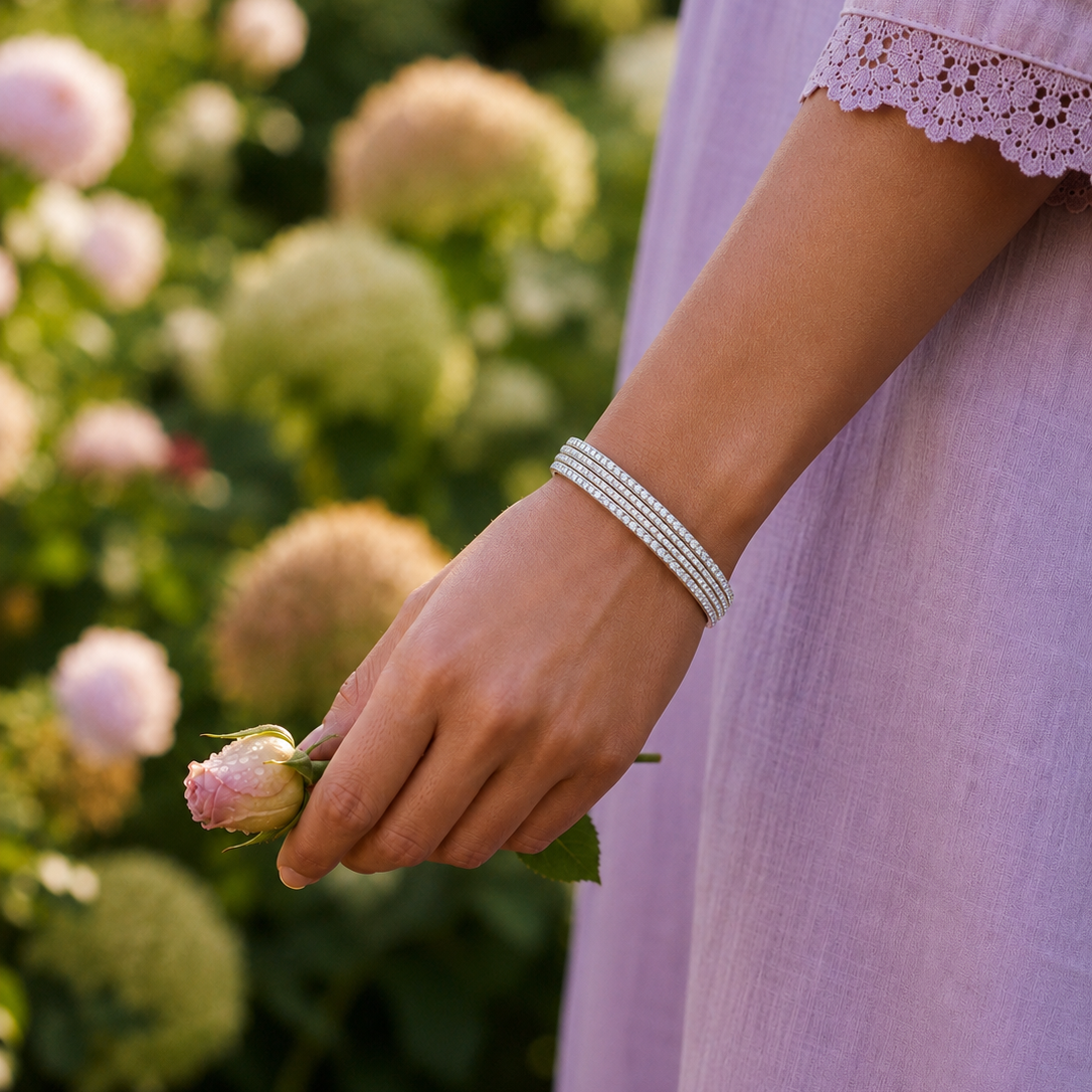 Glittering Glamour Bangle Bracelet