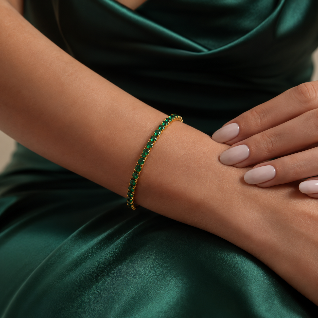 Green Diamond Loose Bracelet