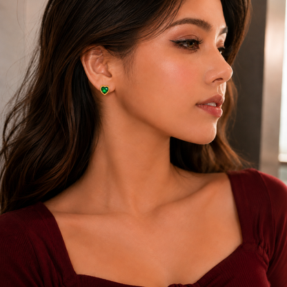 Green Heart Studs