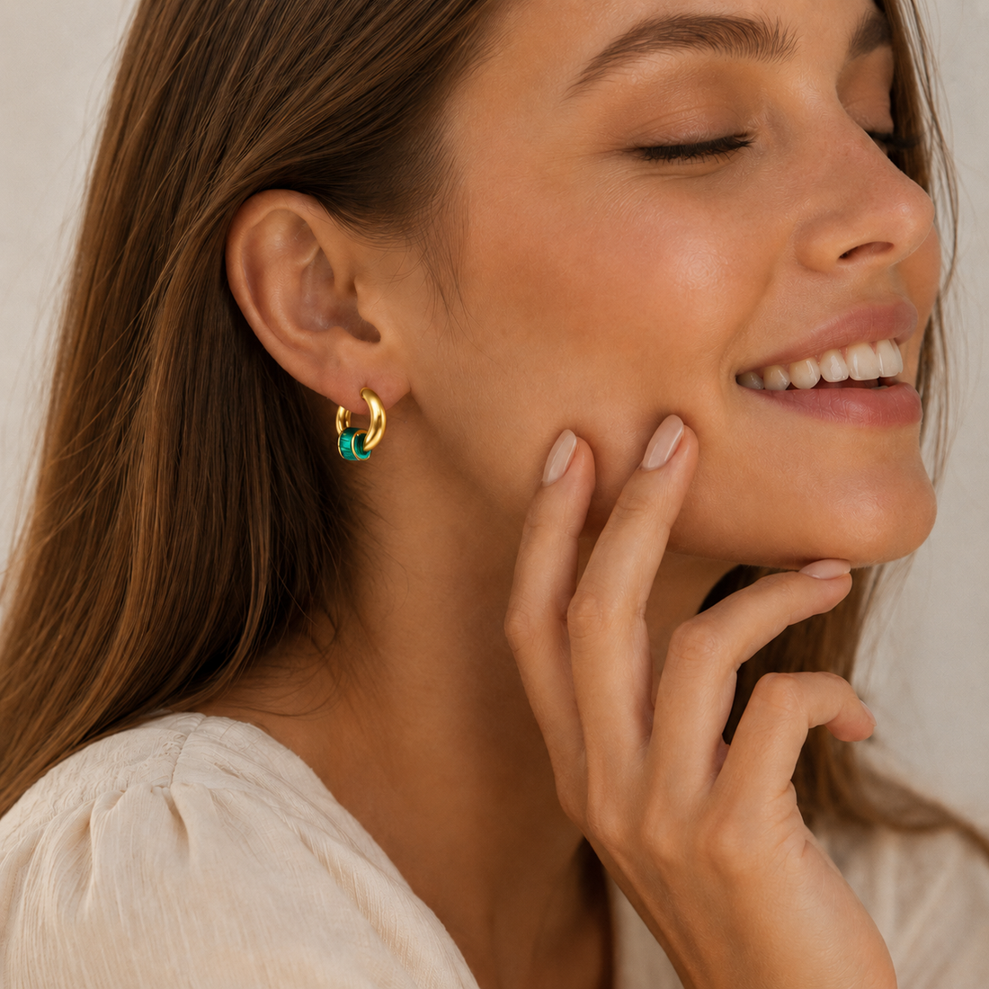 Green Wheel Gold Dangler