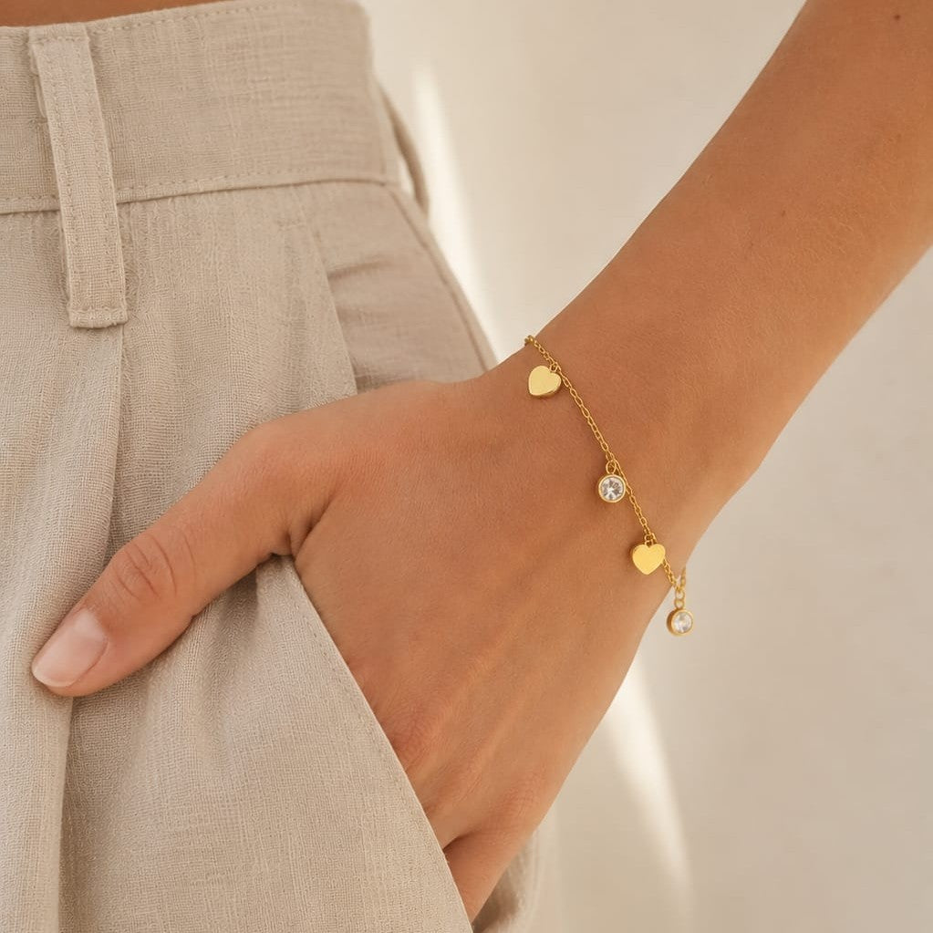 Heart Diamond Loose Bracelet