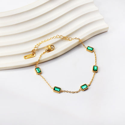 Rectangular Green Loose Bracelet