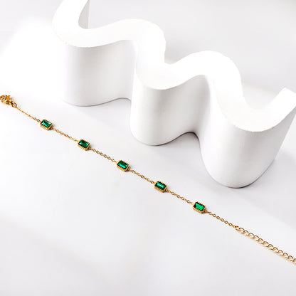 Rectangular Green Loose Bracelet