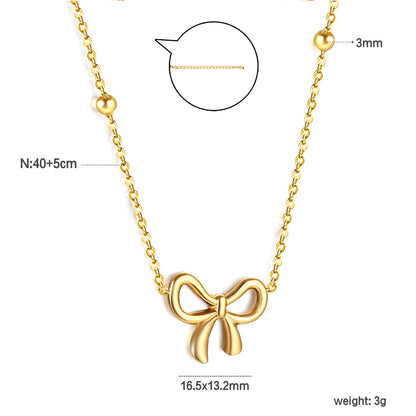 Gold Bow Pendant Necklace