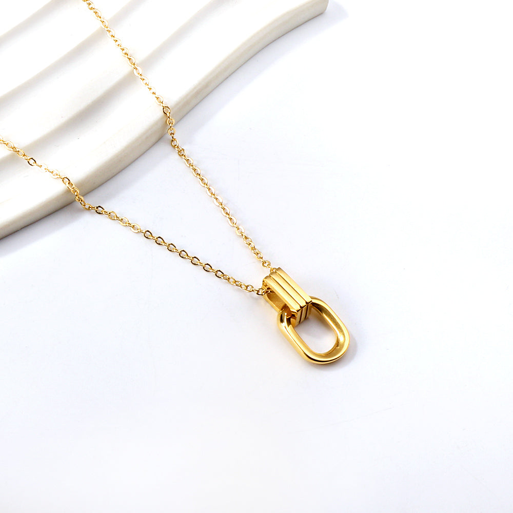 Gold Clip Pendant Necklace