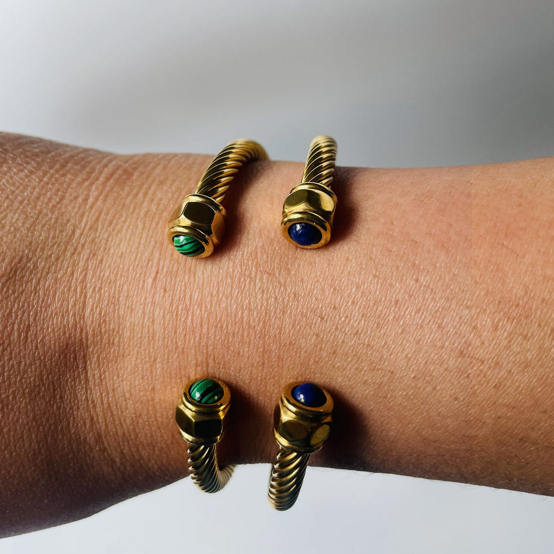 Celeste &amp; Emerald Bangles Pair