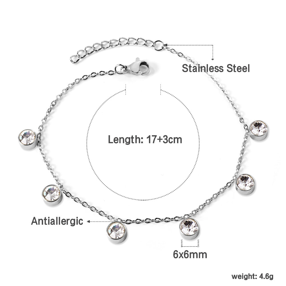 Silver Diamond Loose Bracelet
