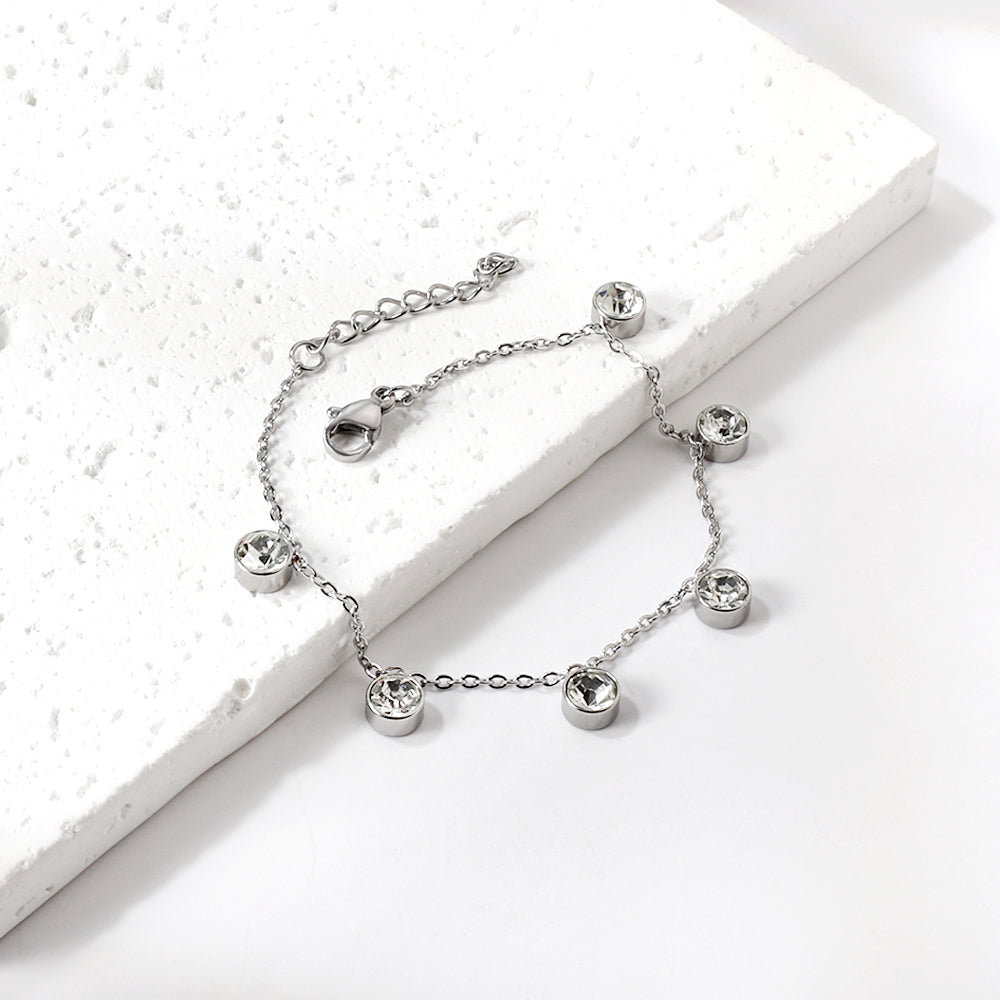 Silver Diamond Loose Bracelet