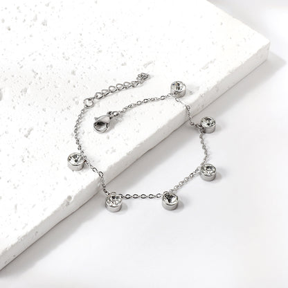 Silver Diamond Loose Bracelet