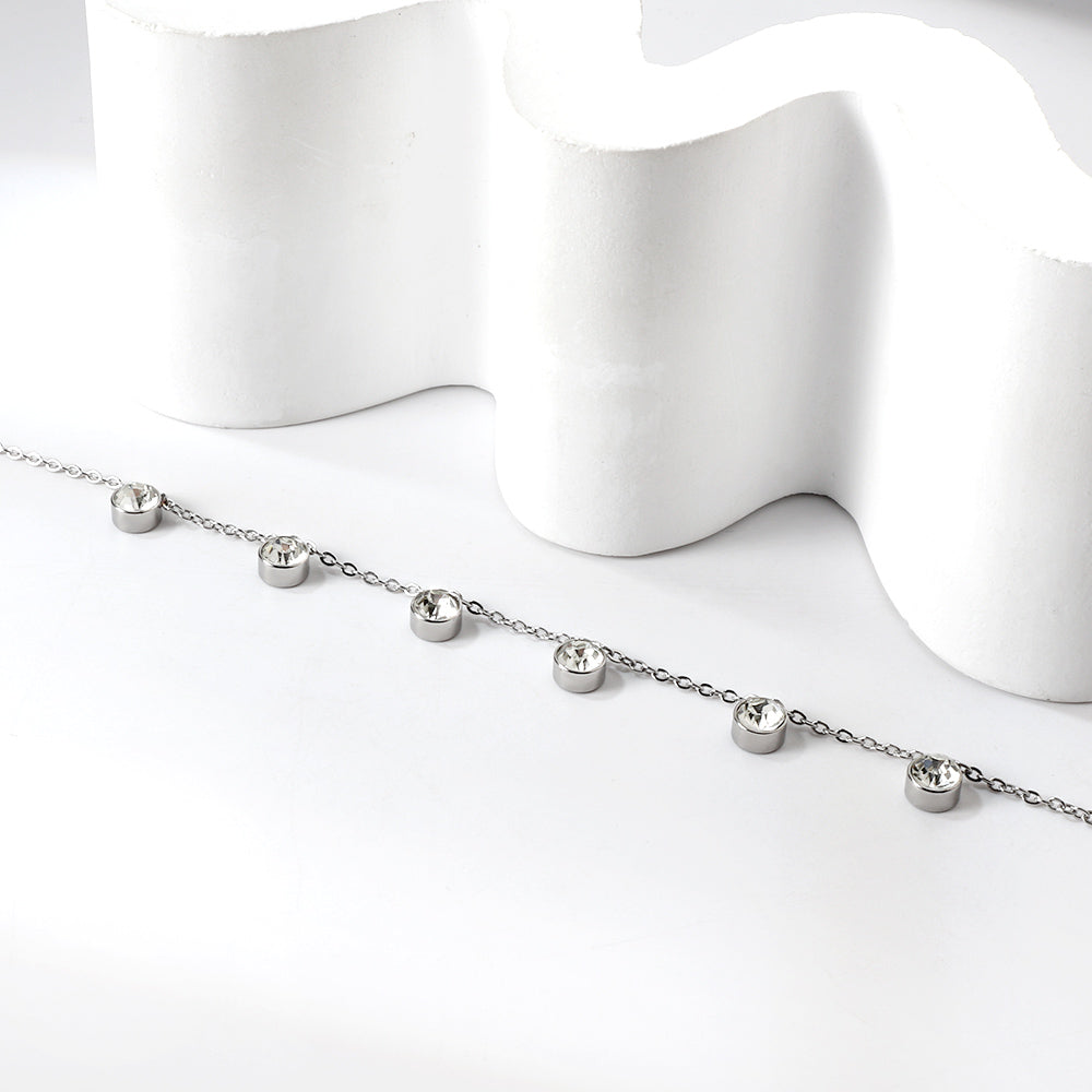 Silver Diamond Loose Bracelet