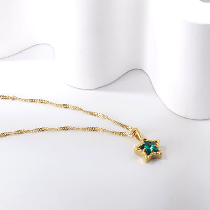 Green Star Pendant Necklace
