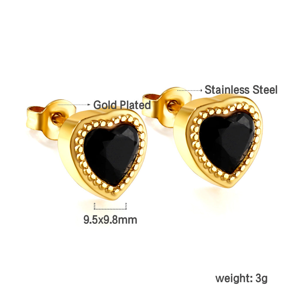 Black Heart Studs