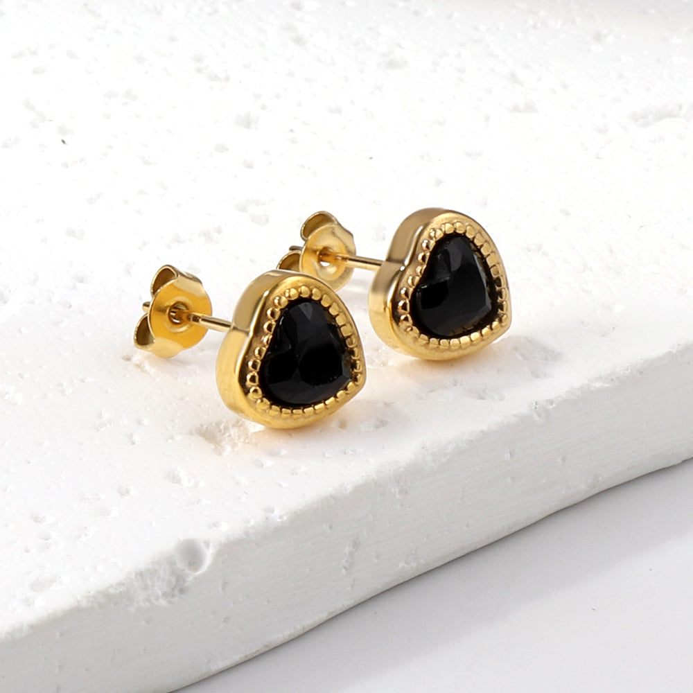 Black Heart Studs