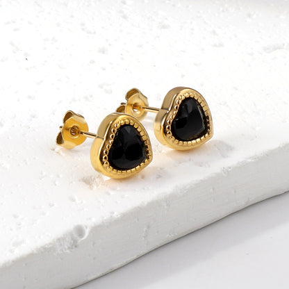 Black Heart Studs