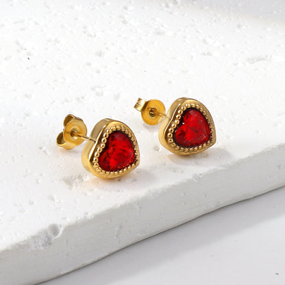 Red Heart Studs