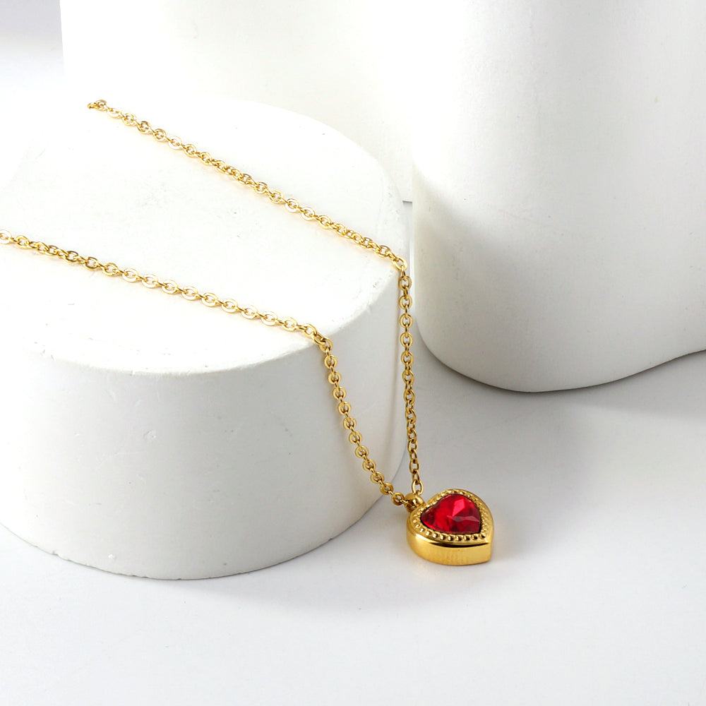Red Heart Pendant Necklace