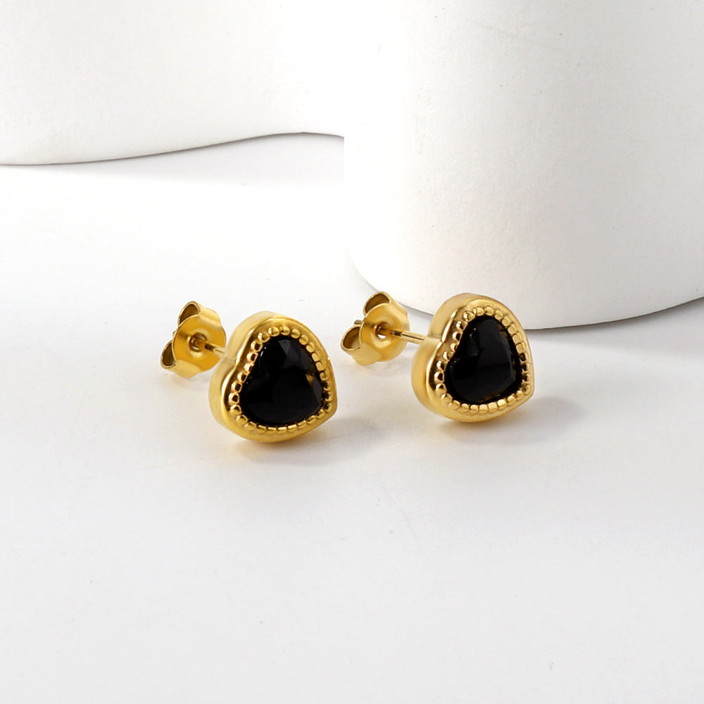 Black Heart Studs