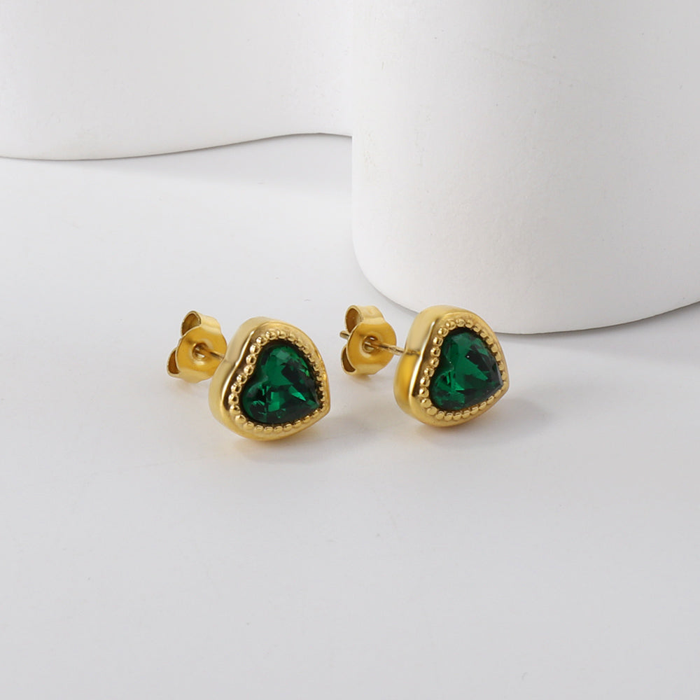 Green Heart Studs