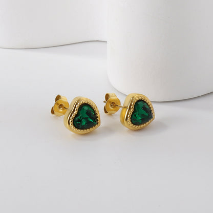 Green Heart Studs