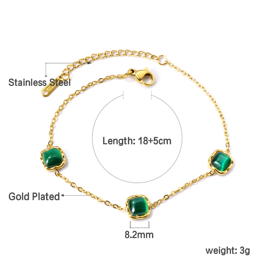 Square Green Loose Bracelet