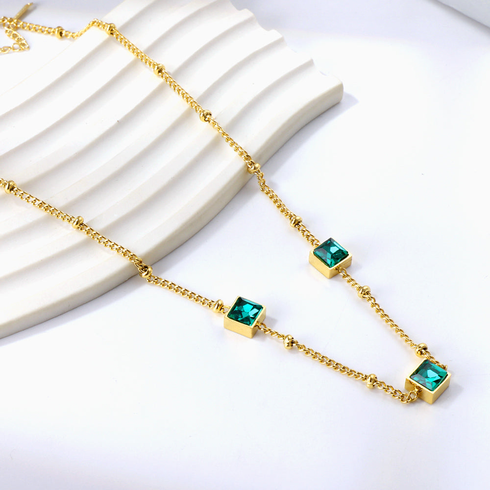 Green Square Necklace