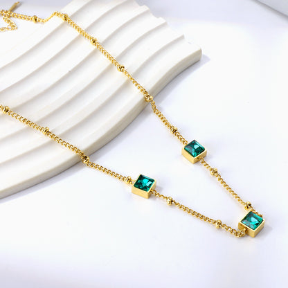 Green Square Necklace