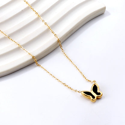 Black Butterfly Pendant Necklace