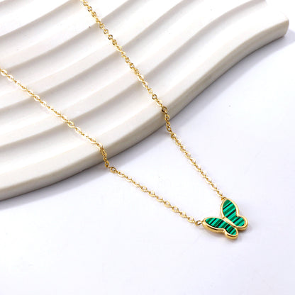 Green Butterfly Pendant Necklace