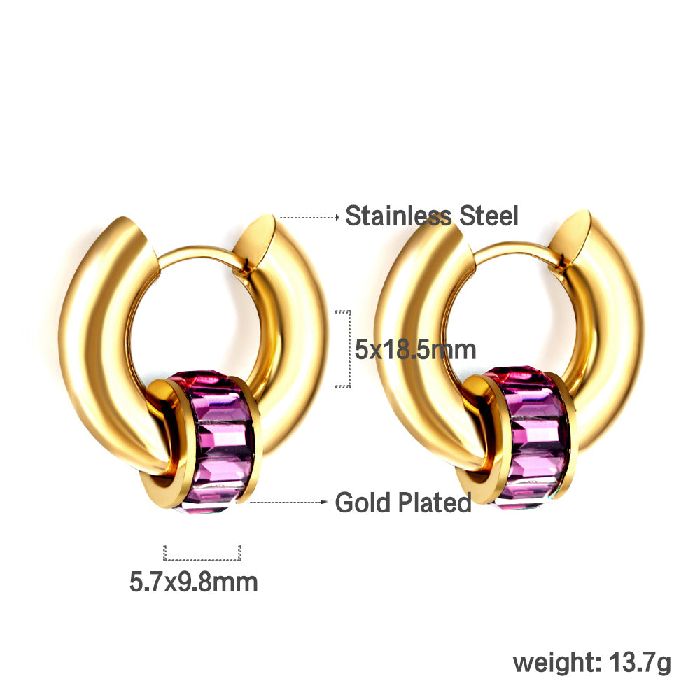 Purple Wheel Gold Dangler
