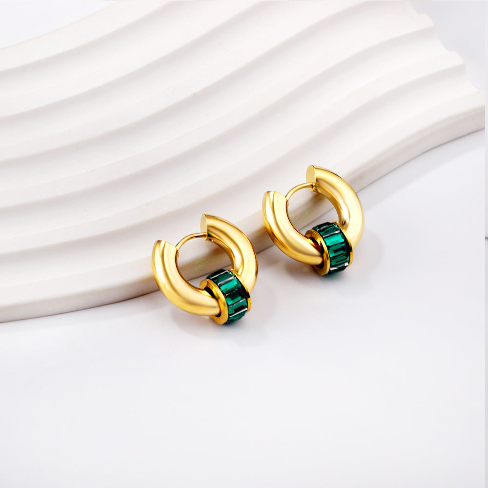 Green Wheel Gold Dangler