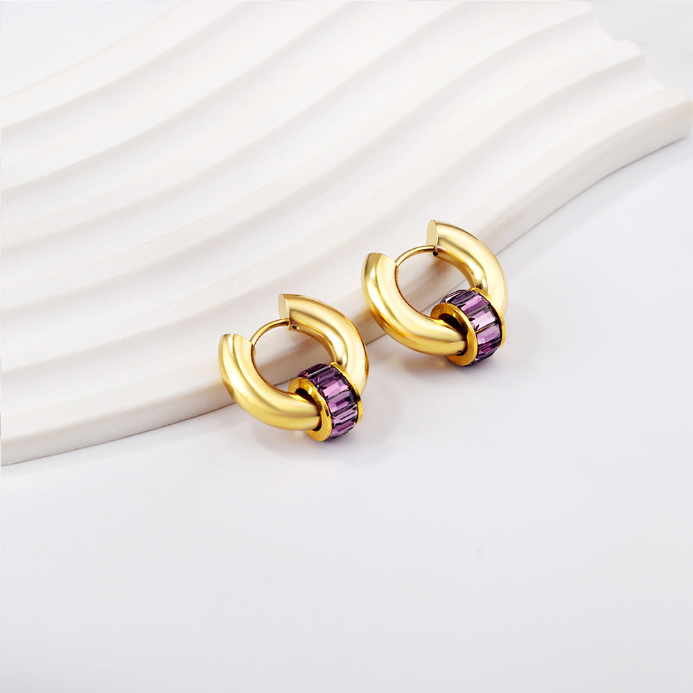 Purple Wheel Gold Dangler