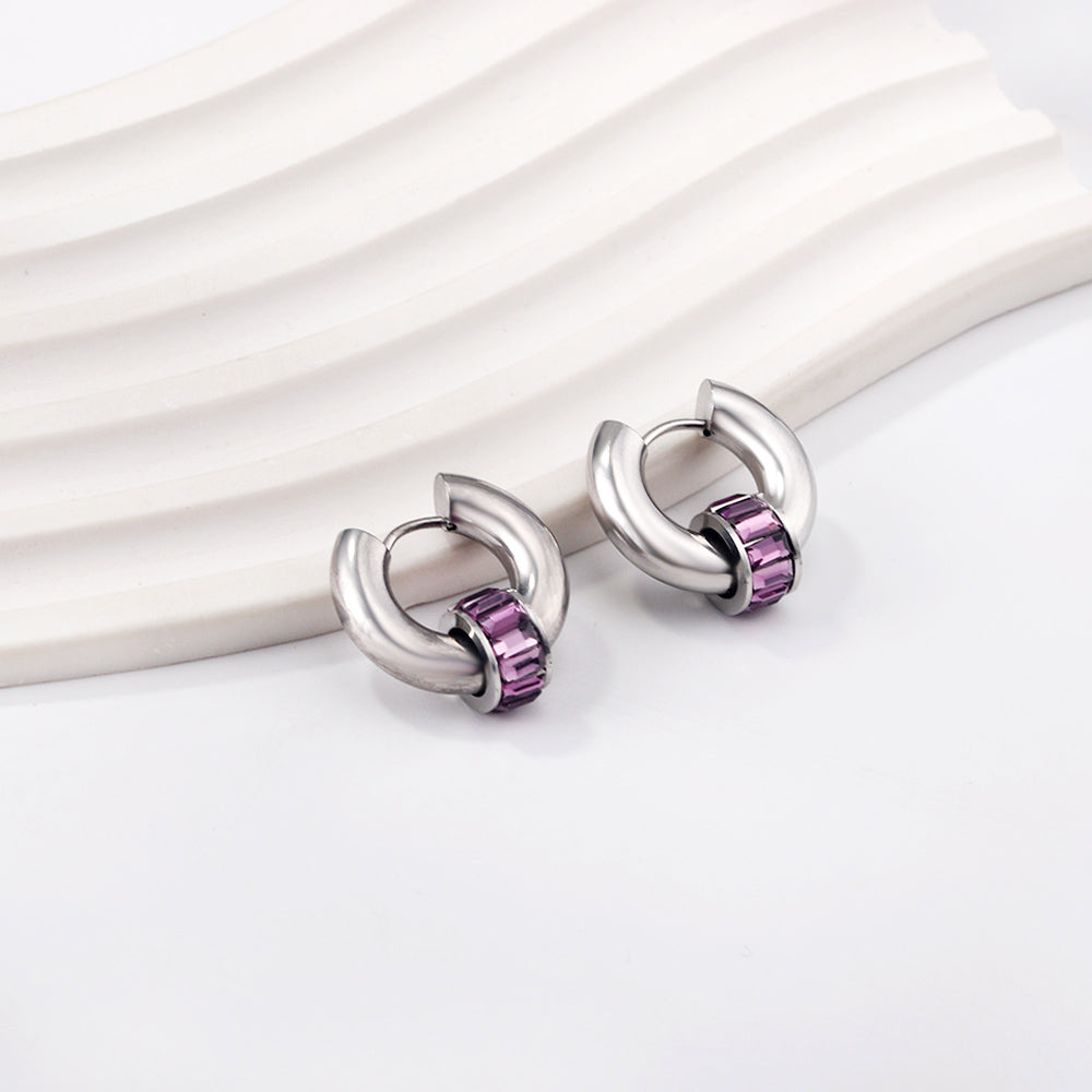 Purple Wheel Silver Dangler