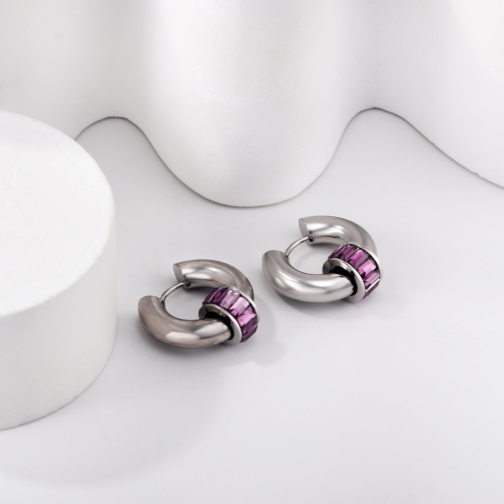 Purple Wheel Silver Dangler