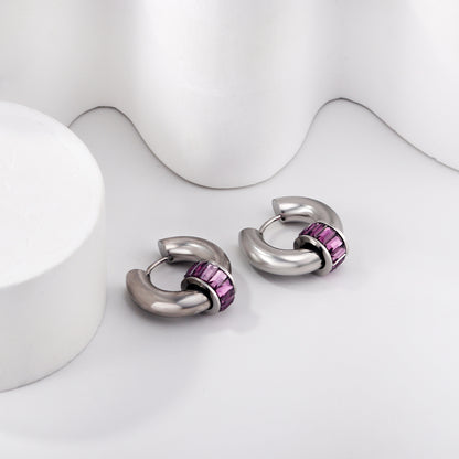 Purple Wheel Silver Dangler