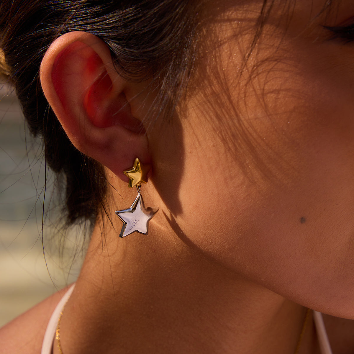 Gold and Silver Star Danglers