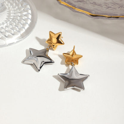 Gold and Silver Star Danglers