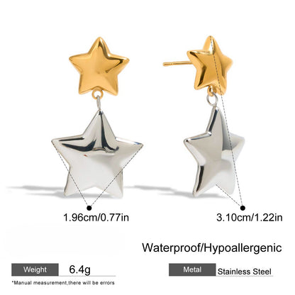 Gold and Silver Star Danglers