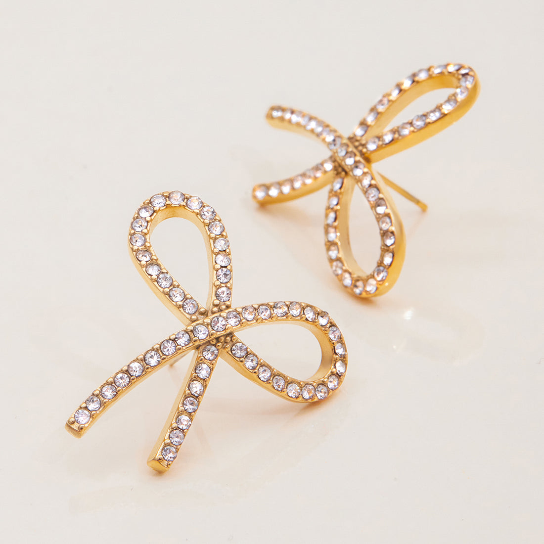 Diamond Bow Earrings