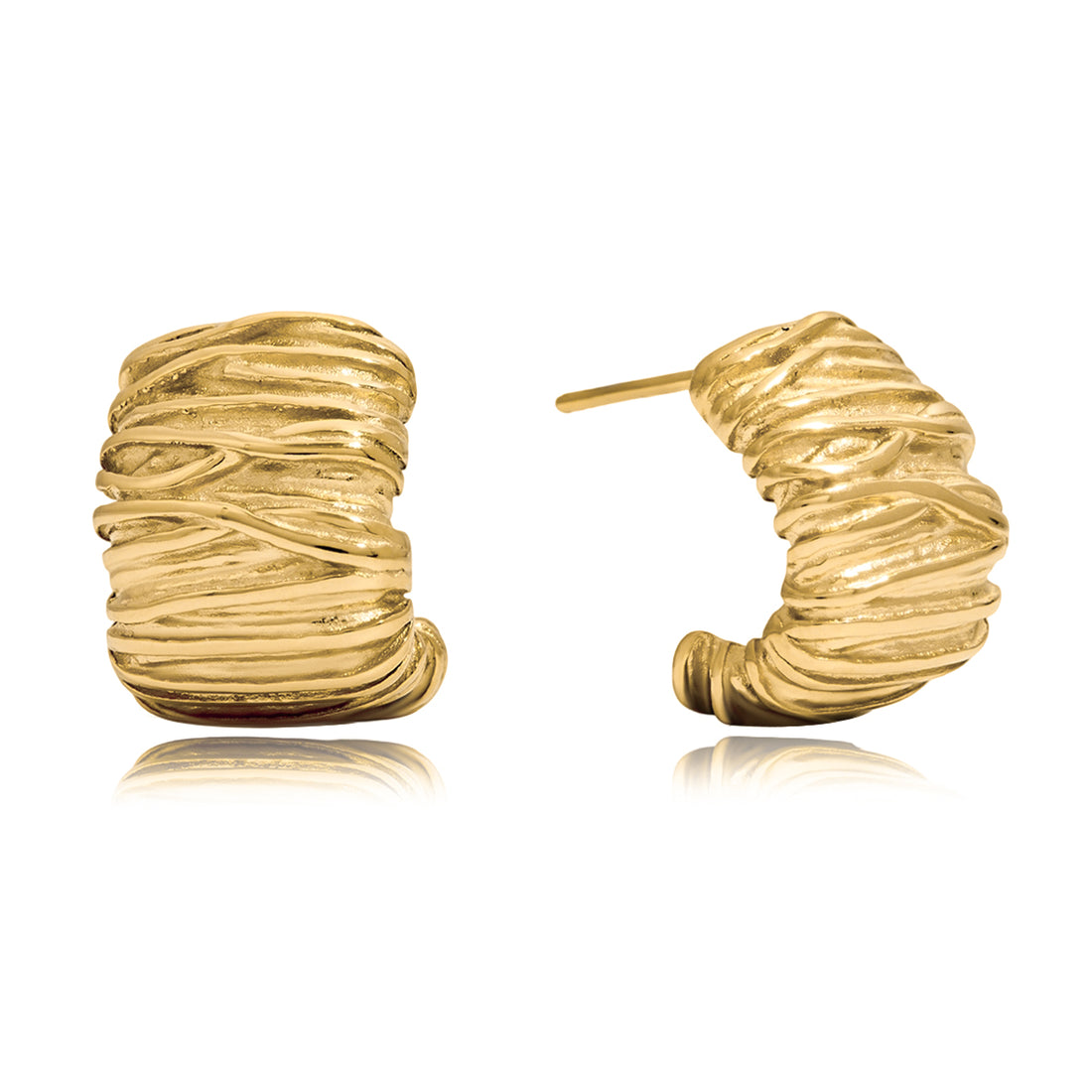 Textured Gold Hoops