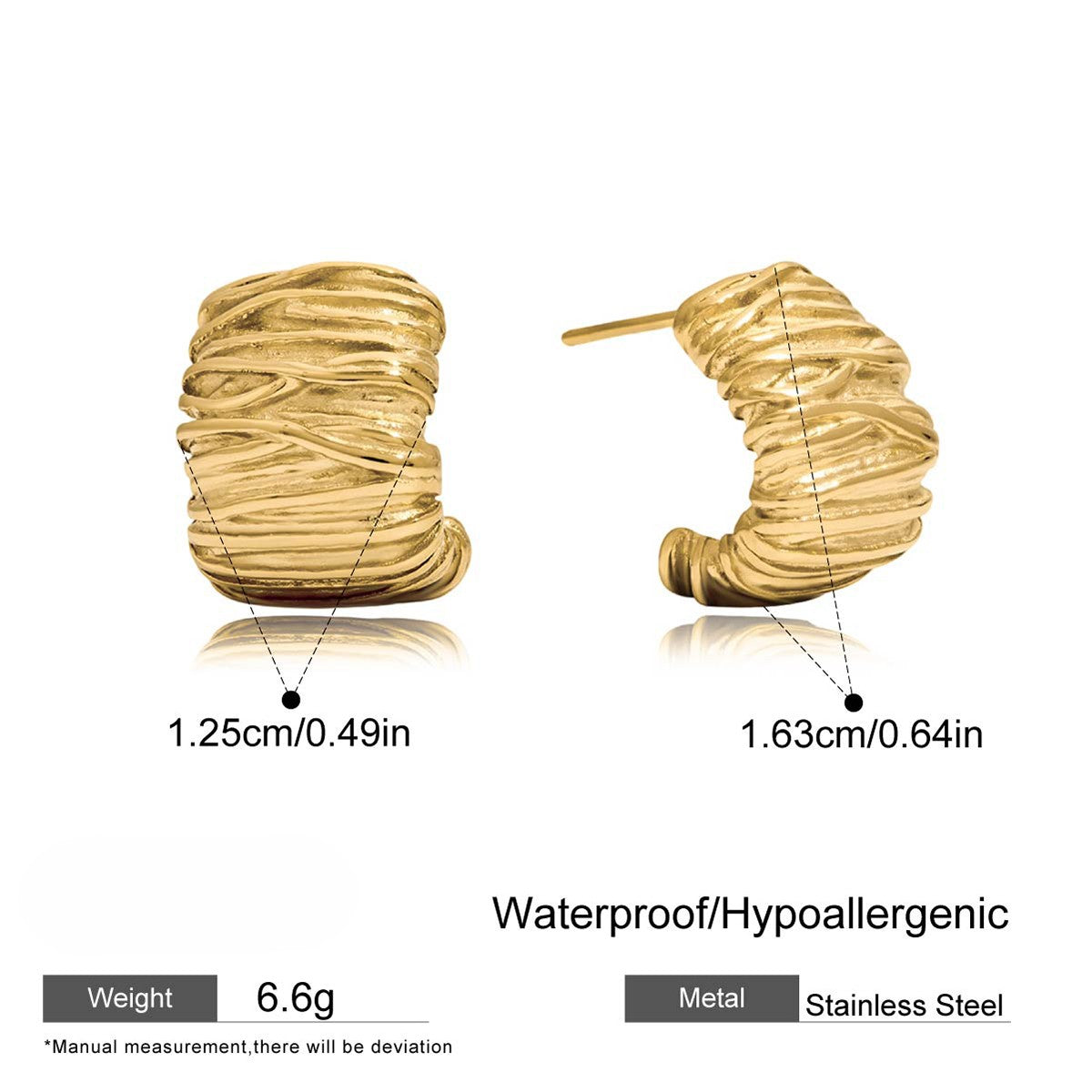 Textured Gold Hoops