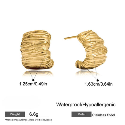 Textured Gold Hoops
