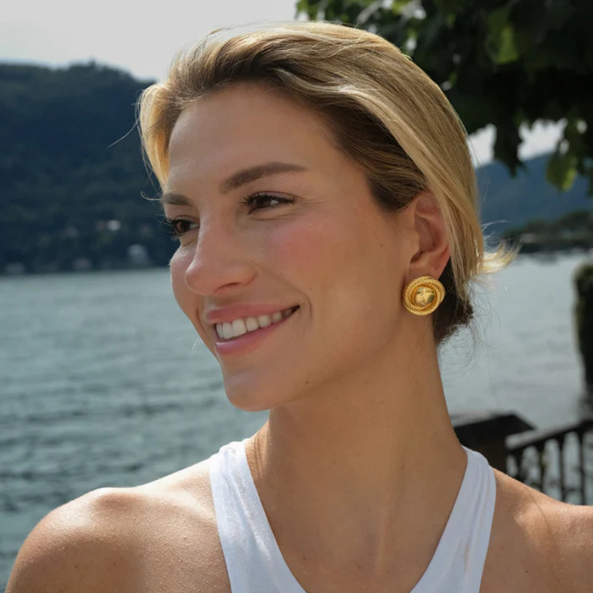 Small Round Gold Studs
