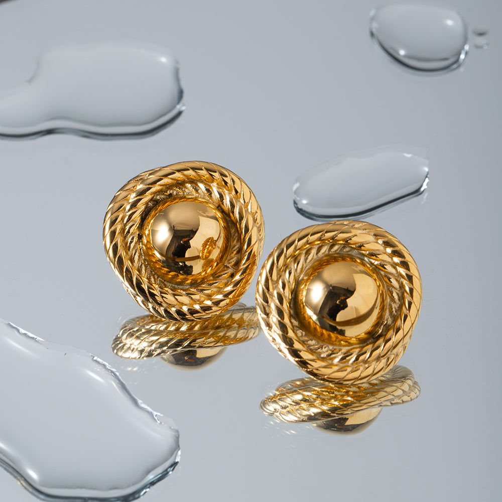 Small Round Gold Studs