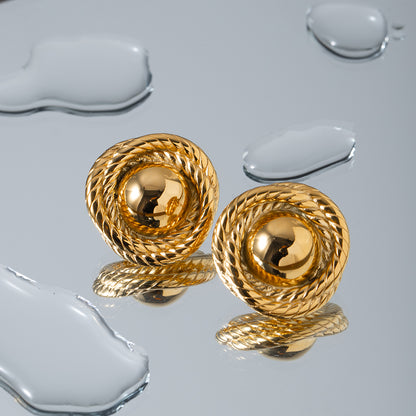 Small Round Gold Studs