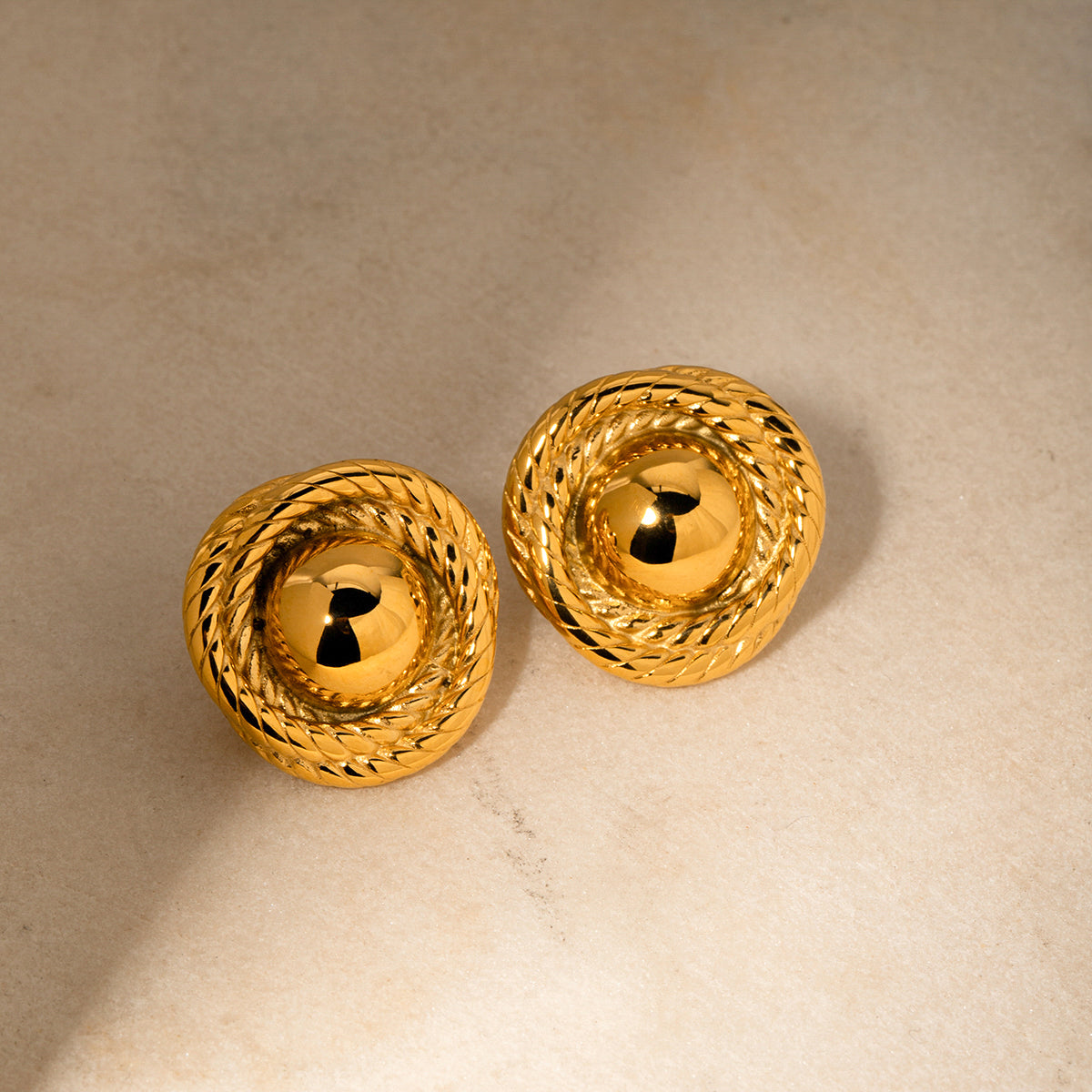 Small Round Gold Studs