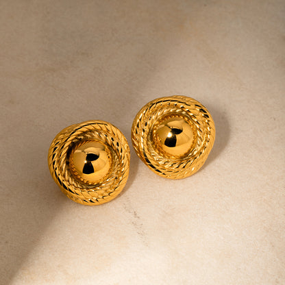 Small Round Gold Studs