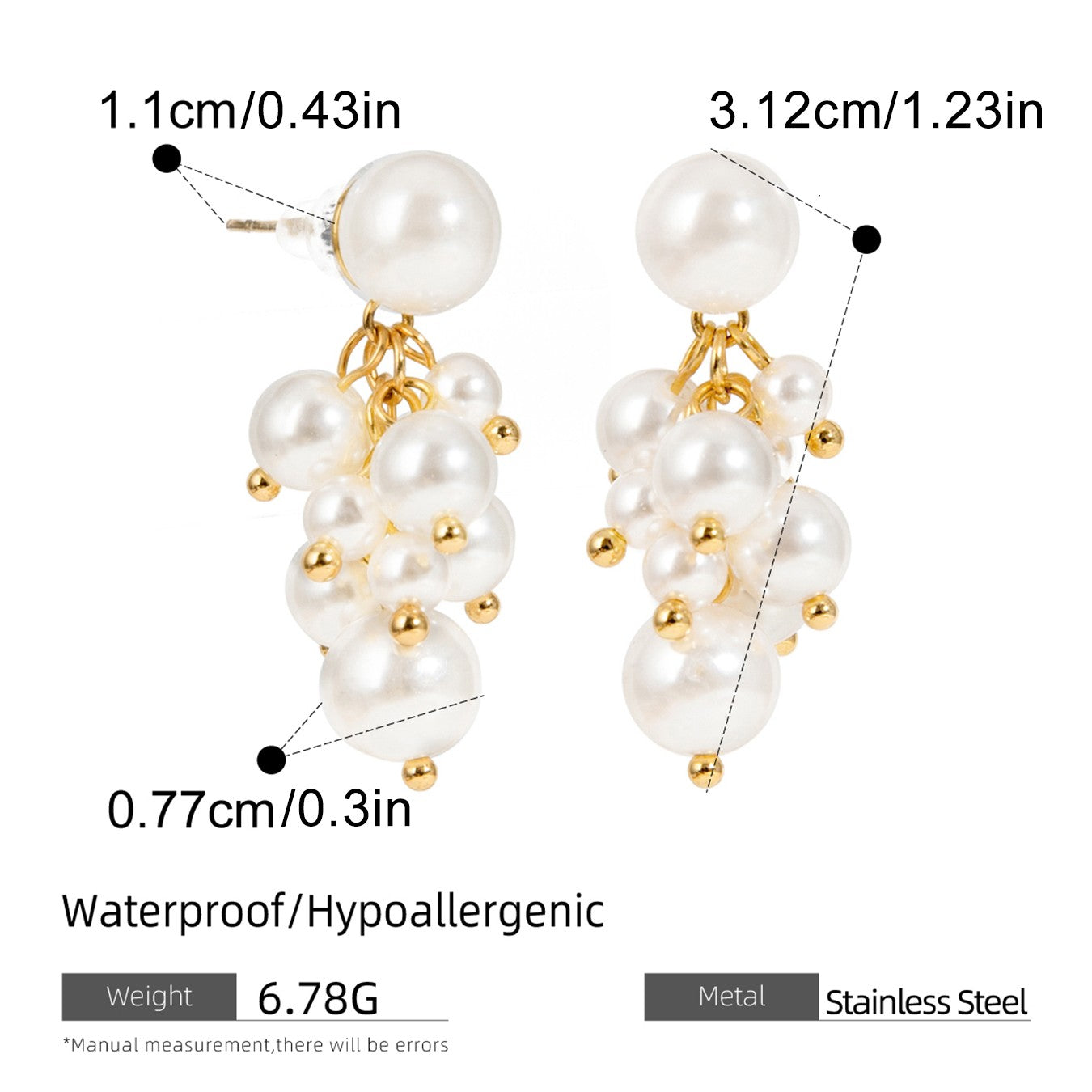 Bunched Pearl Danglers