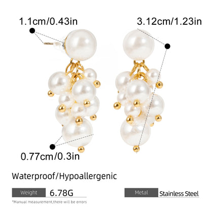 Bunched Pearl Danglers