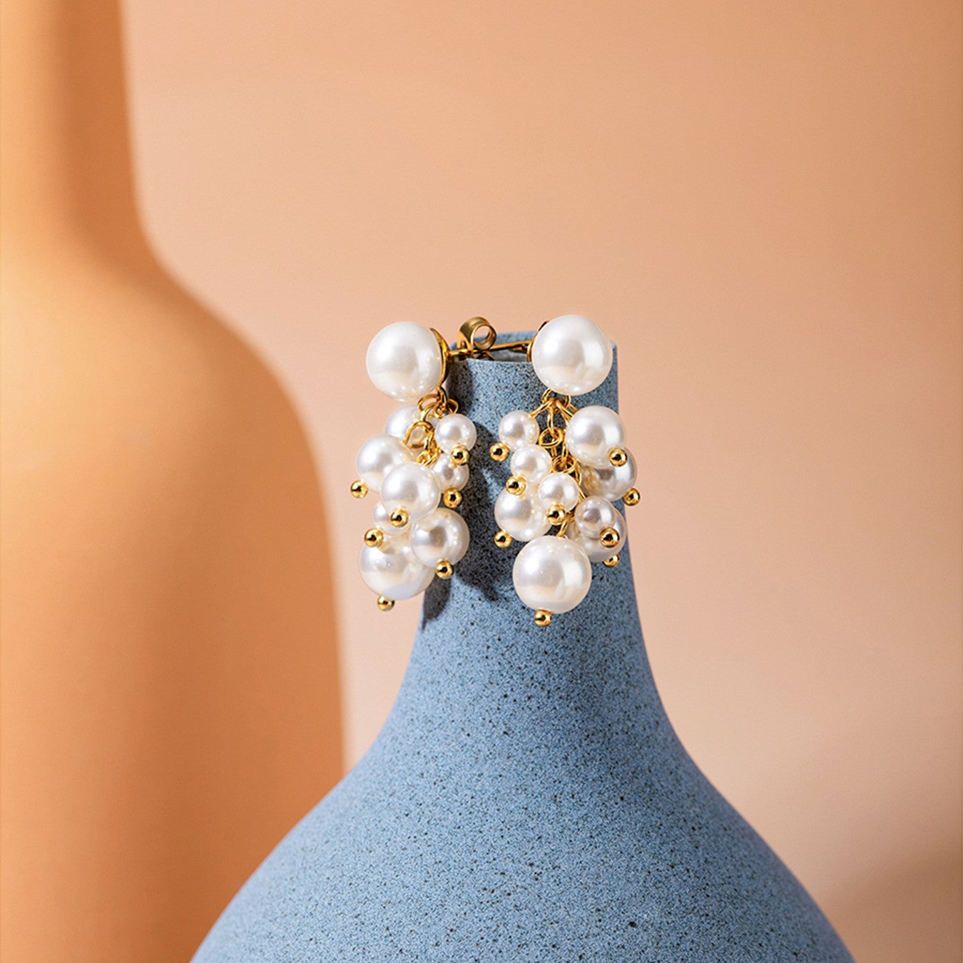 Bunched Pearl Danglers